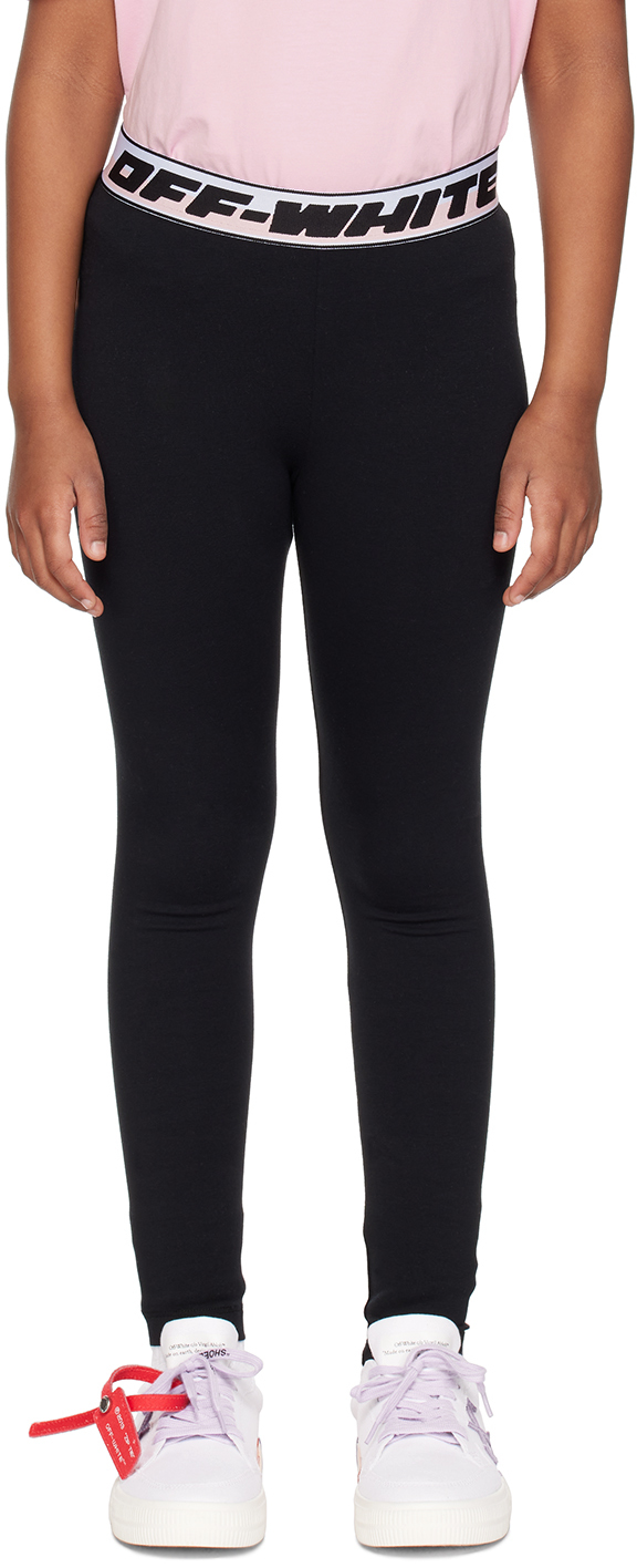 Buy Off-White Black Athl Logo Band Sports Leggings in Stretch
