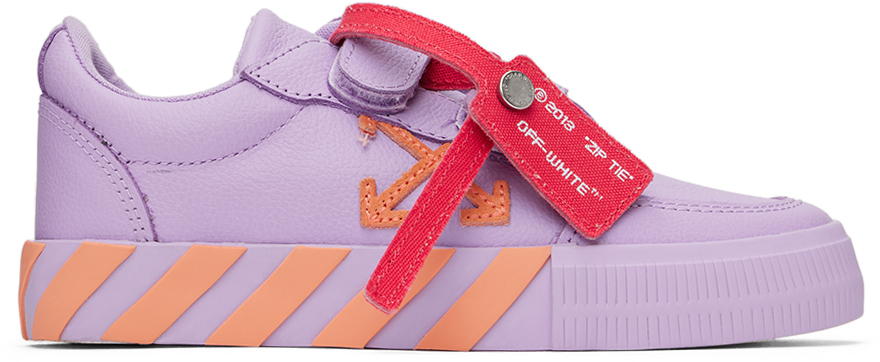 Off-white Kids Purple Vulcanized Sneakers In Lilac Orange