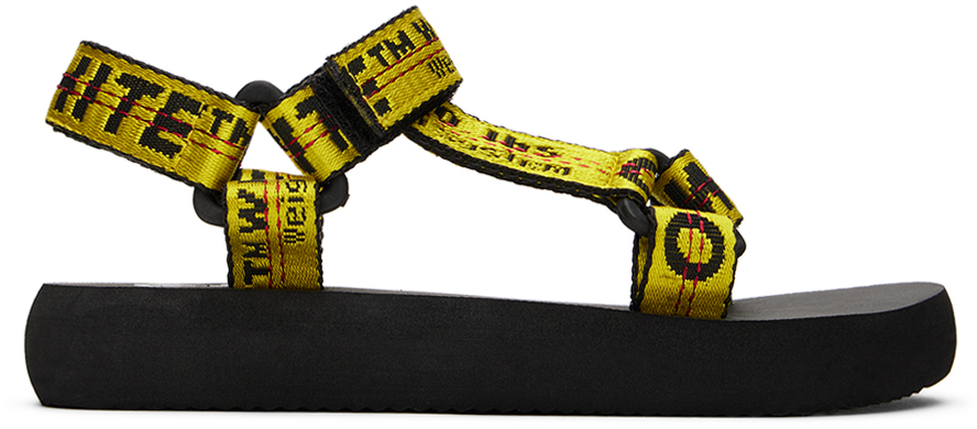 Off-white Kids Yellow & Black Industrial Sandals In Yellow Black