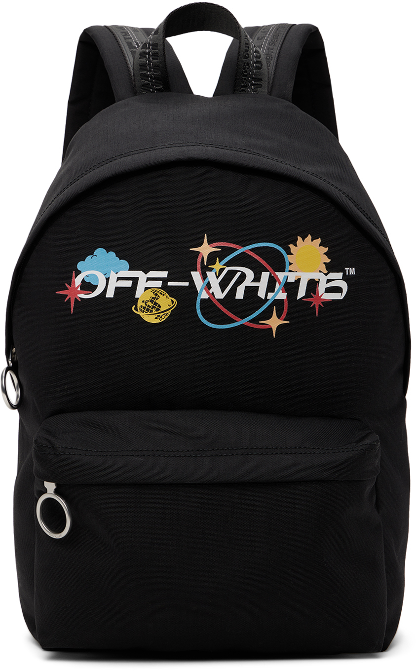 OFF-WHITE KIDS BLACK PLANETS BACKPACK