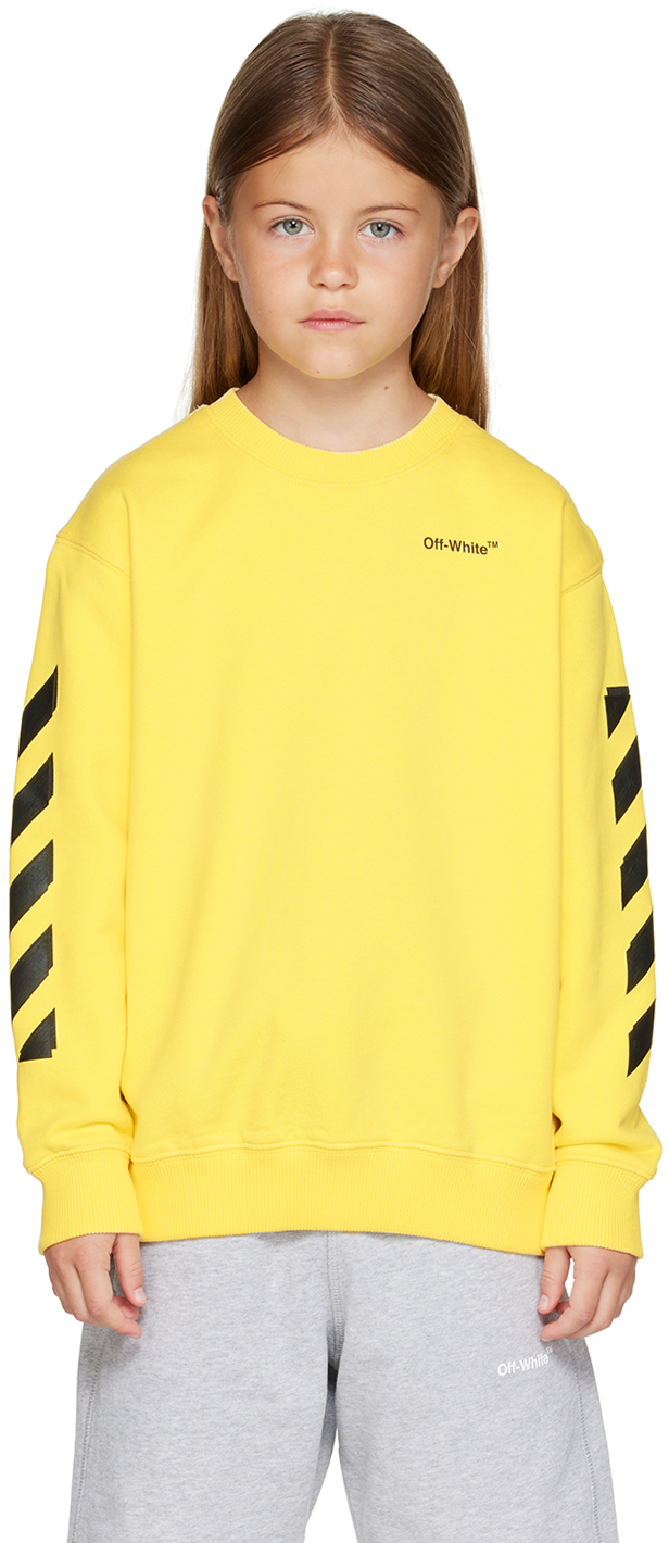 Off-white Kids Yellow Rubber Arrow Sweatshirt In Yellow Black