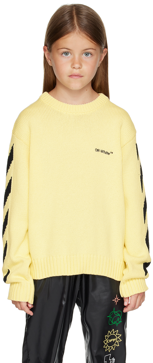 Off-white Kids Yellow Classic Arrow Jumper In Yellow Black