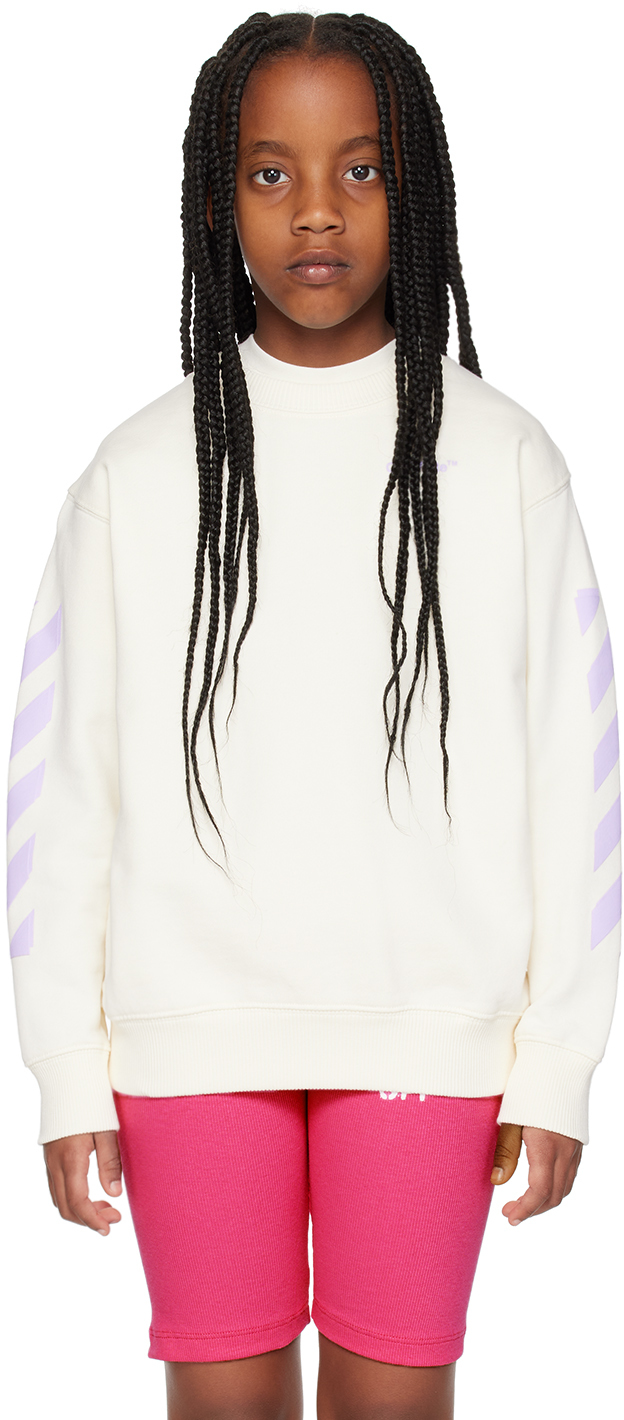 Off-white Kids  Arrow Sweatshirt In Off White Lilac