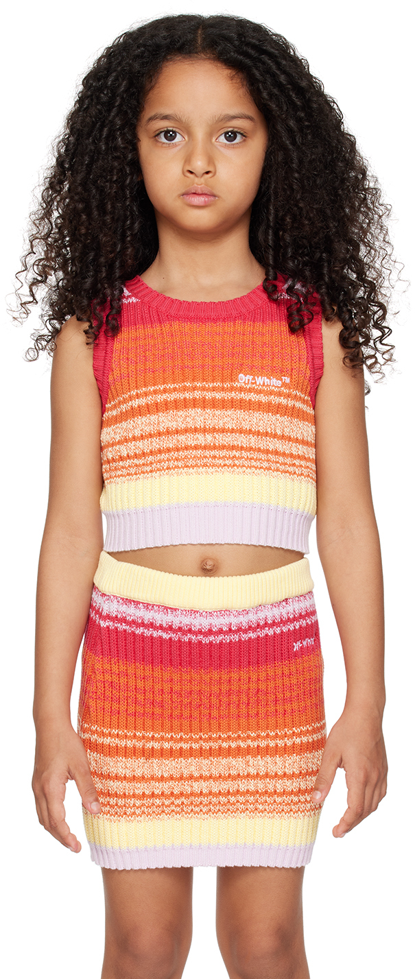 Shop Off-white Kids Multicolor Striped Vest In Vest Multicolor Whit