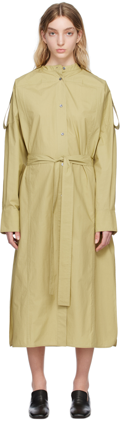 Studio Nicholson Green Itarsi Midi Dress In Corn