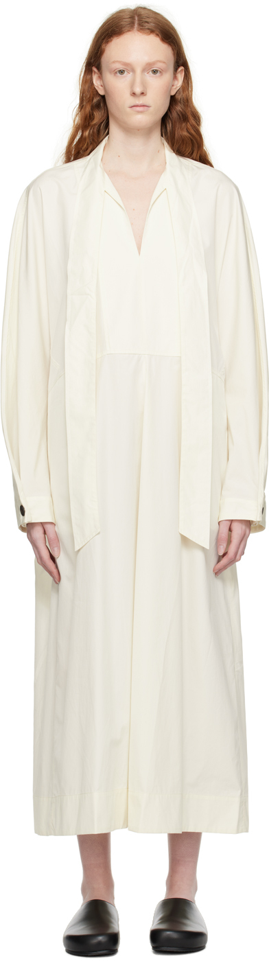 Studio Nicholson Off-white Salta Maxi Dress In Parchment