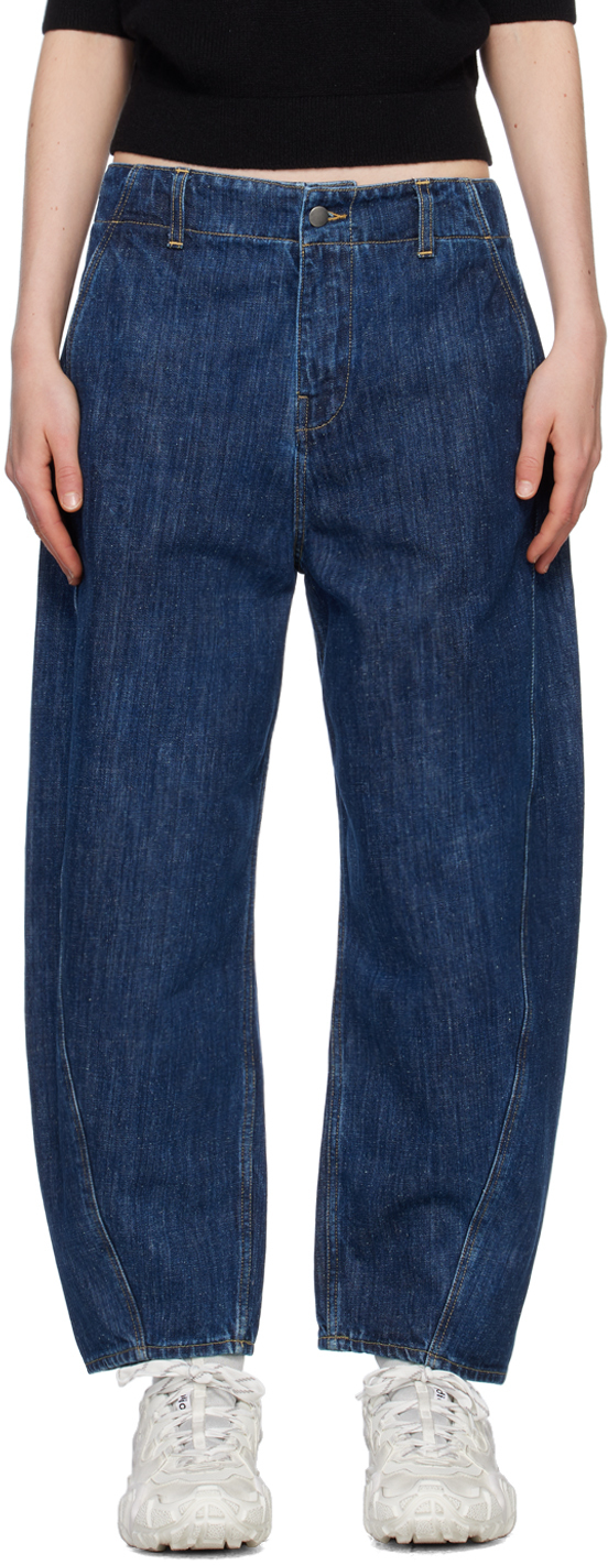Studio Nicholson Akerman Pants Woman Indigo In Cotton In Indigo