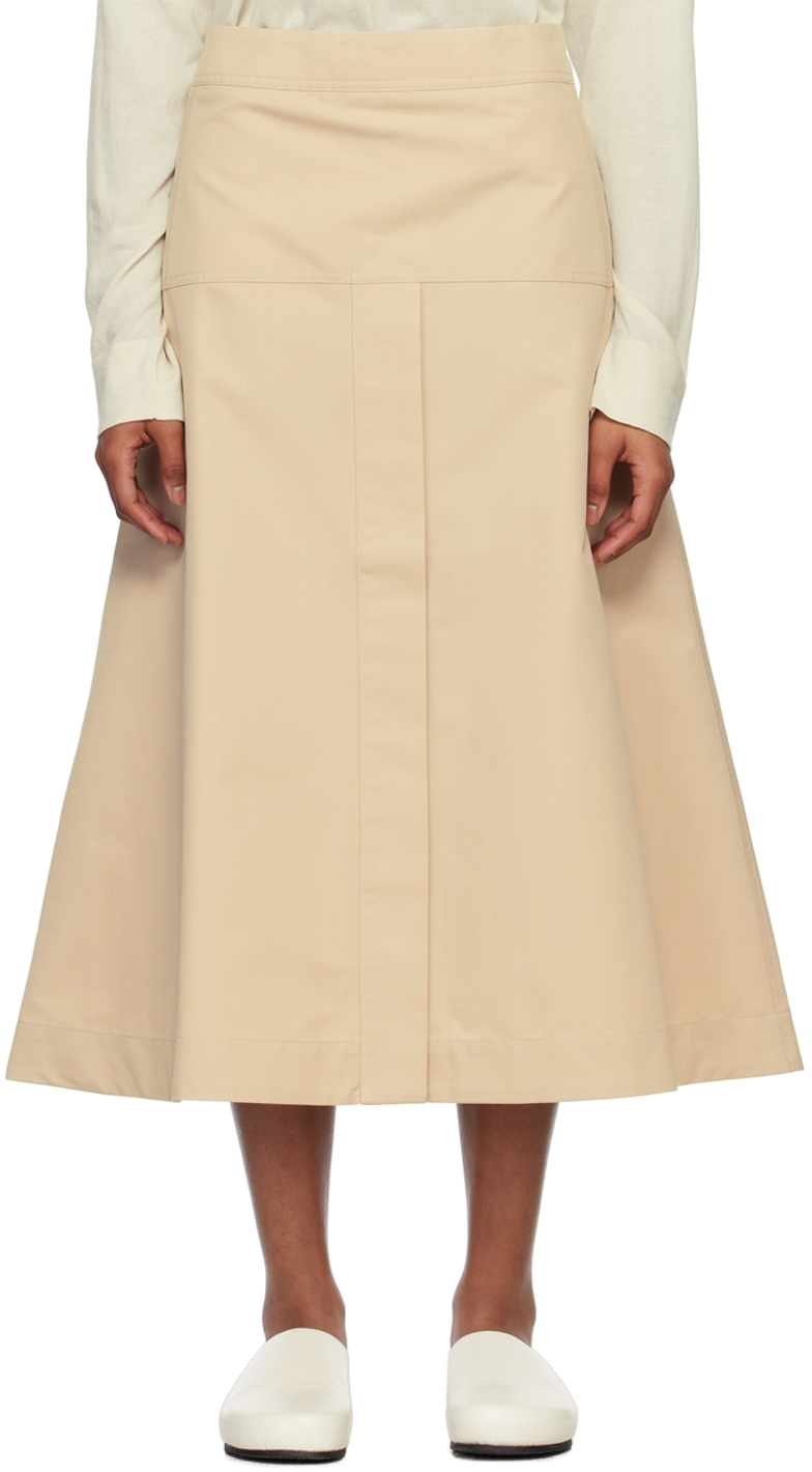 Studio Nicholson Beige Carmen Maxi Skirt In Pearl