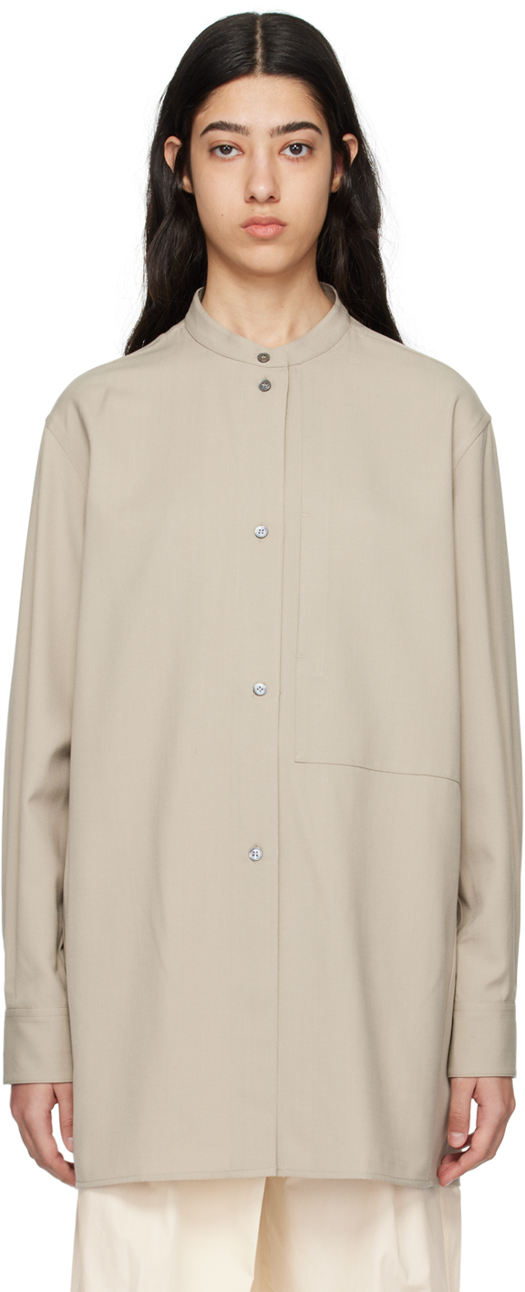 Studio Nicholson Long Shirt With Pocket Clothing In Neutral