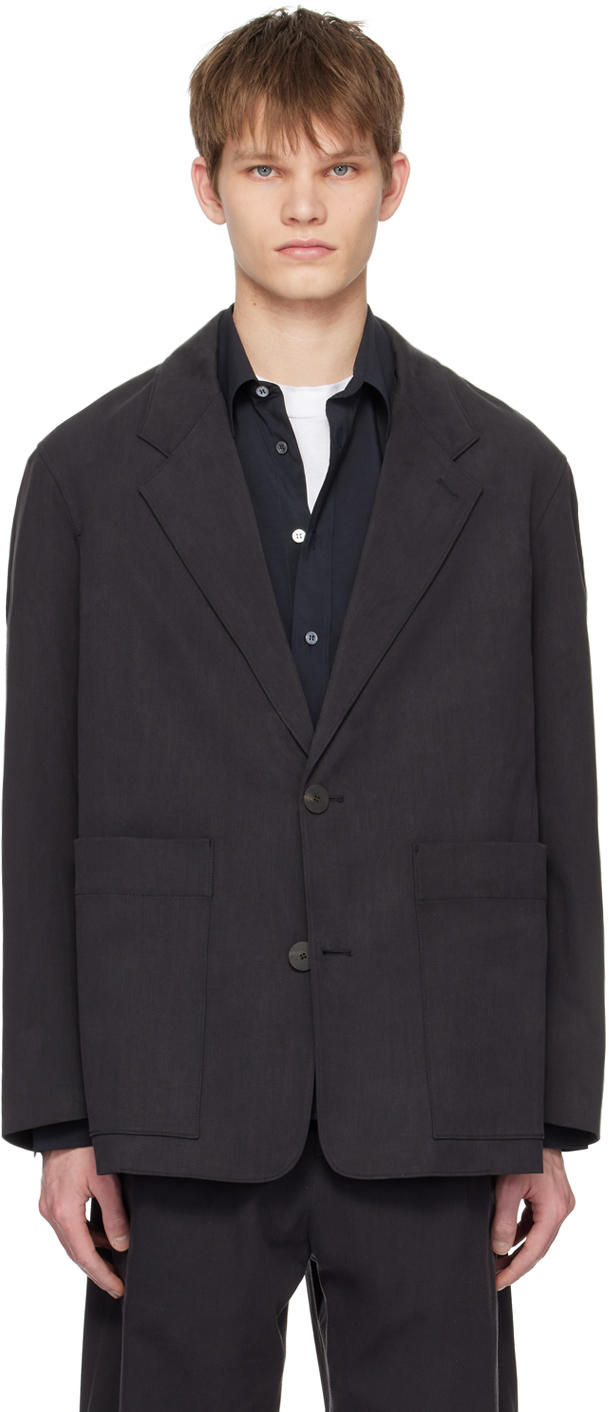 Studio Nicholson Navy Conde Blazer In Darkest Navy