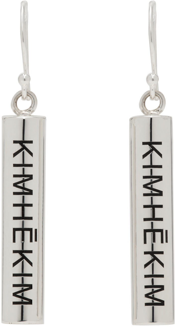 KIMHEKIM KIMHĒKIM Silver Logo Bullet Earrings