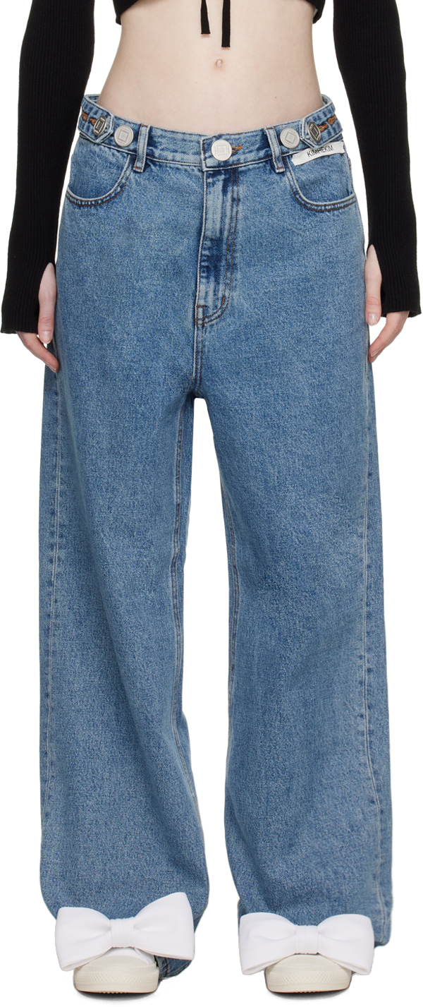 KIMHĒKIM: Blue Faded Jeans | SSENSE UK