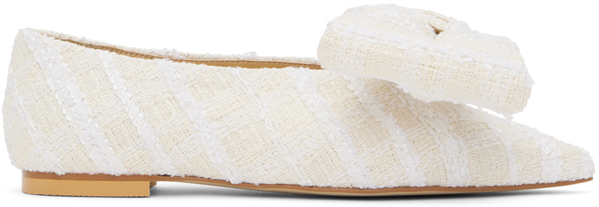 Shop Kimhēkim Off-white Monroe Ballerina Flats In Ivory