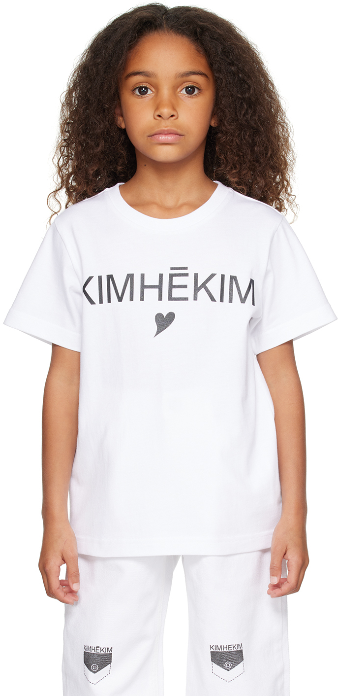 Kimhēkim Kids White Heart T-shirt