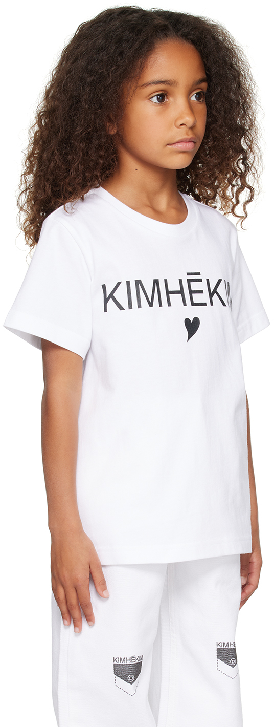 KIMHĒKIM KIDS WHITE HEART T-SHIRT