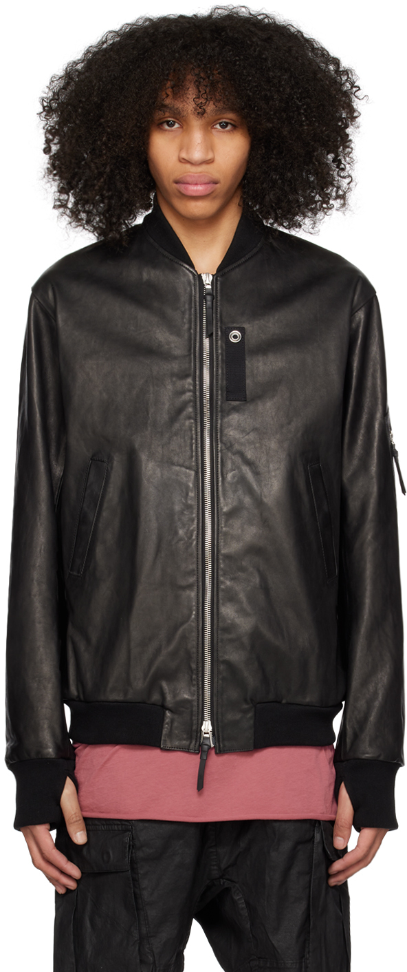 11 By Boris Bidjan Saberi Leather Bomber Jacket In Black | ModeSens