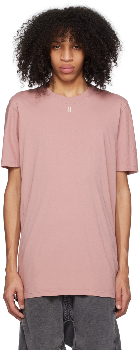 11 By Boris Bidjan Saberi Pink Garment-dyed T-shirt In Mellow Rose