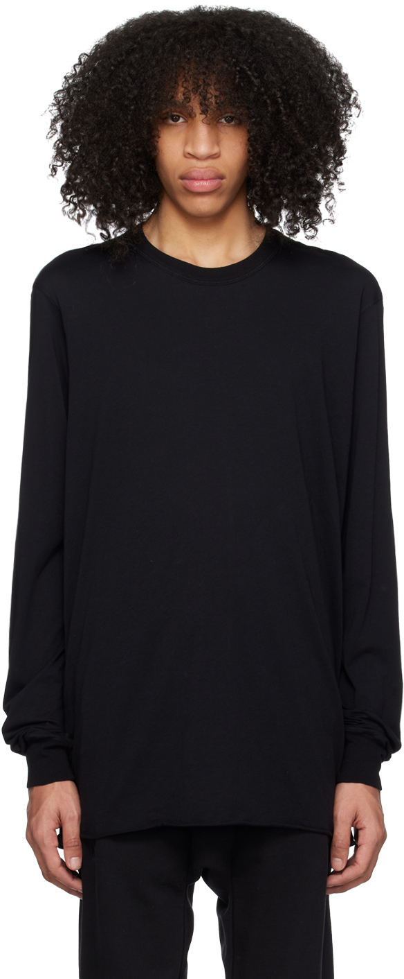 11 By Boris Bidjan Saberi Black Garment-dyed Long Sleeve T-shirt In Black Dye