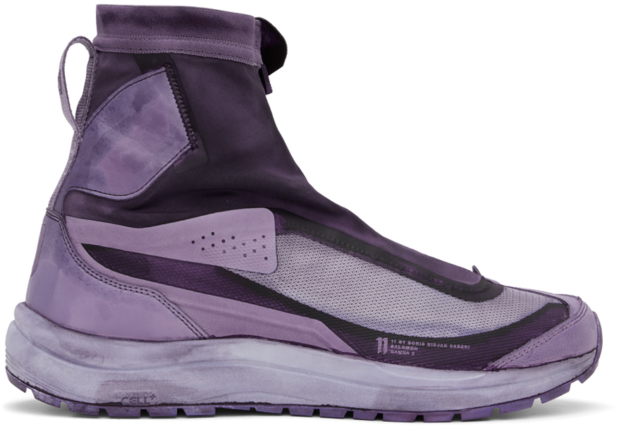 Shop 11 By Boris Bidjan Saberi Purple Salomon Edition Bamba 2 High Sneakers In Murex Purple
