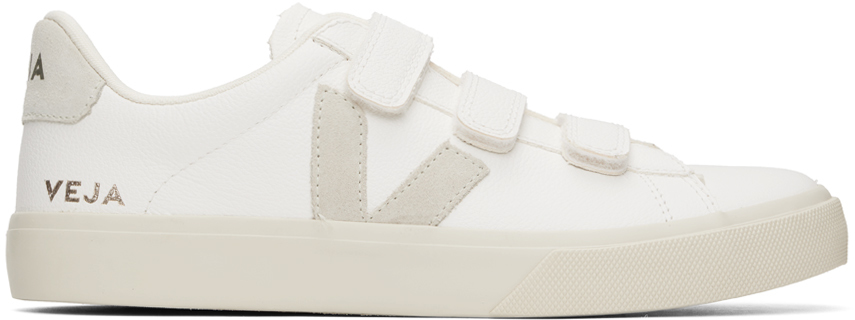 Veja Recife Suede-trimmed Leather Sneakers In Extra-white_natural