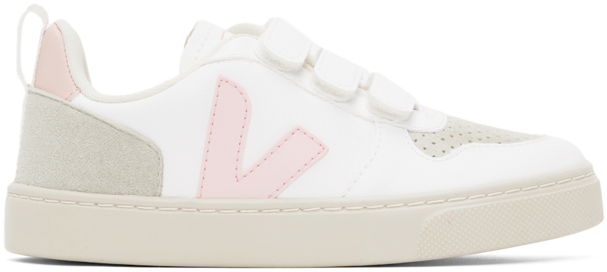 Kids White & Pink V-10 Sneakers by VEJA | SSENSE