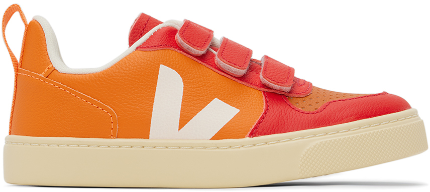 Veja Kids Red & Orange V-10 Sneakers In Tao_orange
