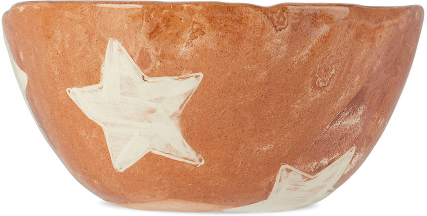 Harlie Brown Studio Ssense Exclusive White Marbled Stars Delight Cereal Bowl In Trctamrbldiwhtstars