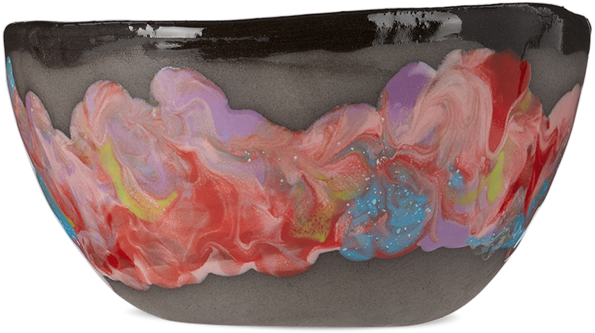 Harlie Brown Studio Ssense Exclusive Black Melted Marble Cereal Bowl In Mltd Marble Blckclay