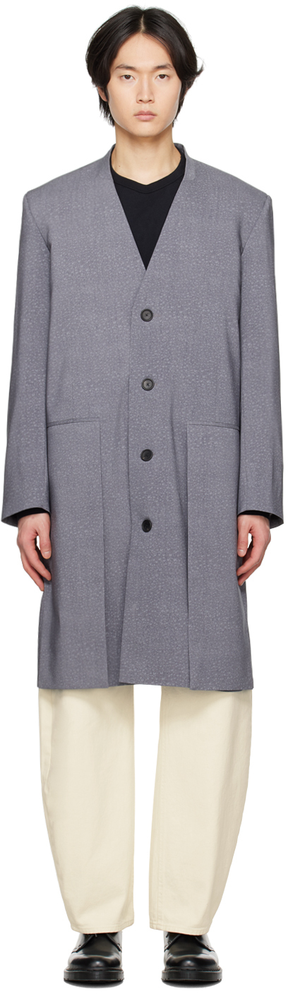T/sehne Ssense Exclusive Gray Splatter Coat In Raindrop Grey
