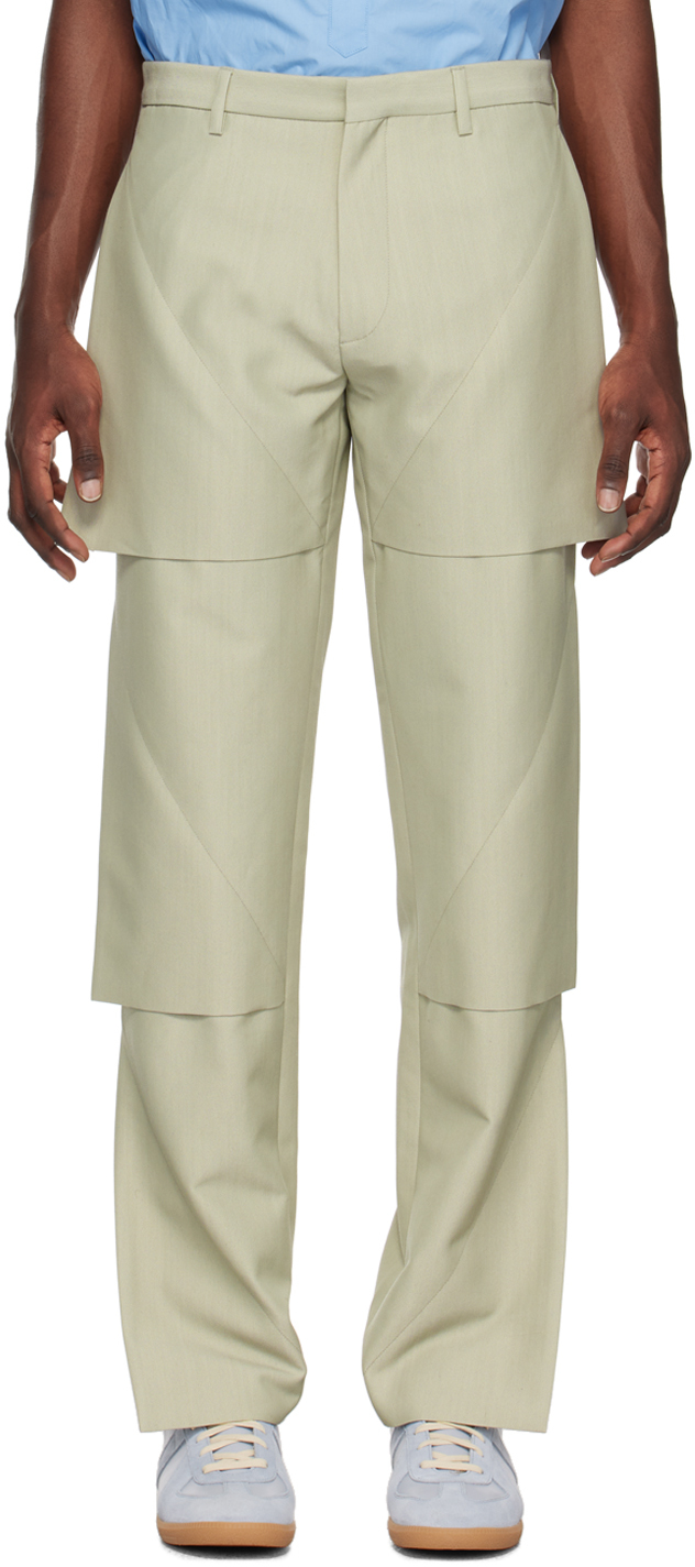 T/sehne Ssense Exclusive Gray Trousers In Pale Tundra