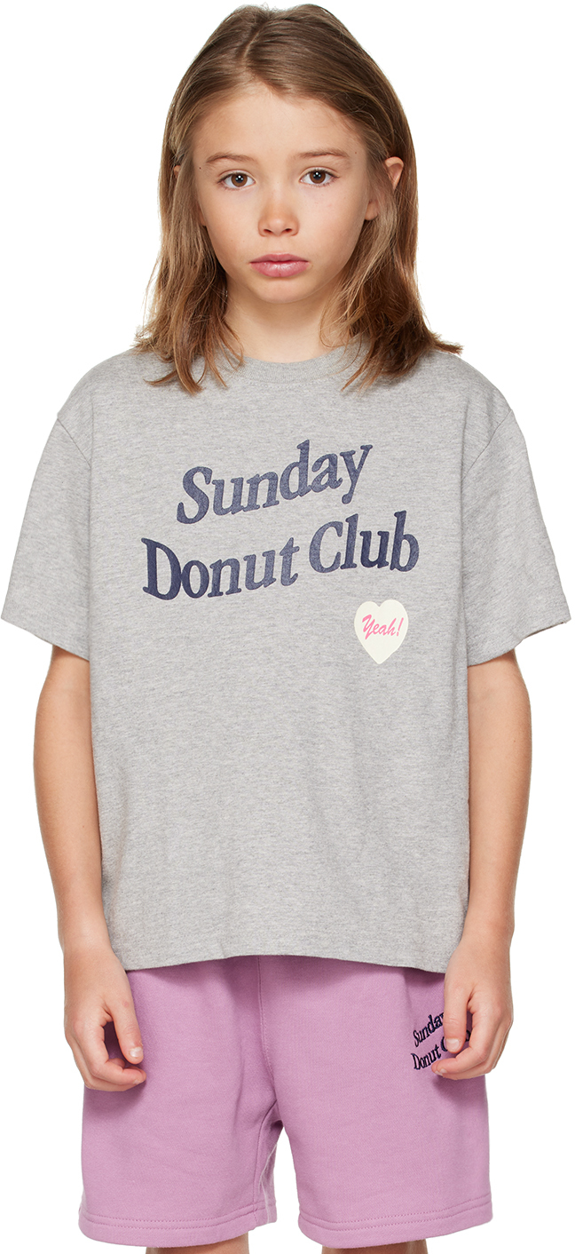 Sunday Donut Club® Kids Gray Heart T-shirt In Grey