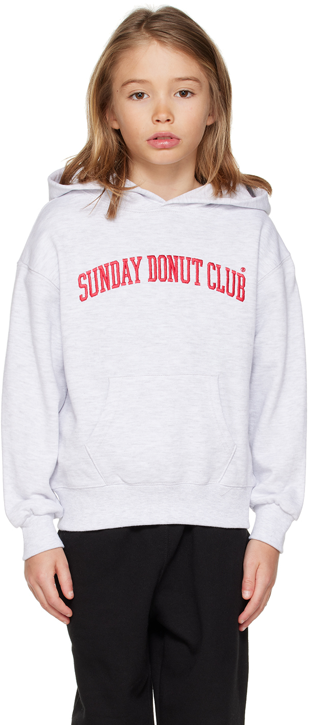 Sunday Donut Club® Kids Grey 'sunday Donut Club' Hoodie In Light Grey