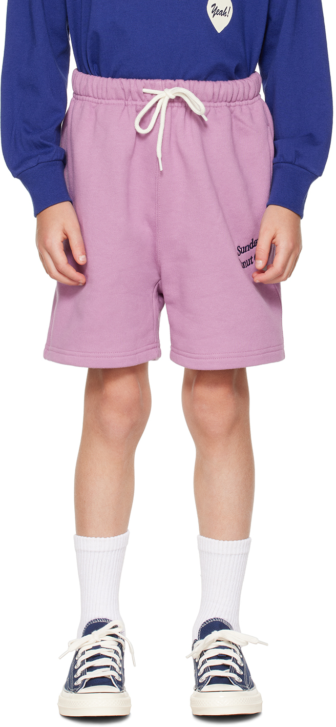 Sunday Donut Club® Kids Purple Heart Shorts In Lavender