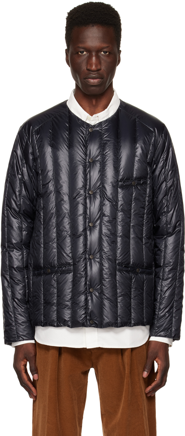 Navy V-Neck Down Jacket by Rocky Mountain Featherbed on Sale