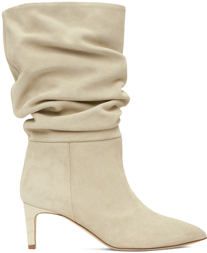 Paris Texas 70mm Slouchy Suede Ankle Boots In Angora