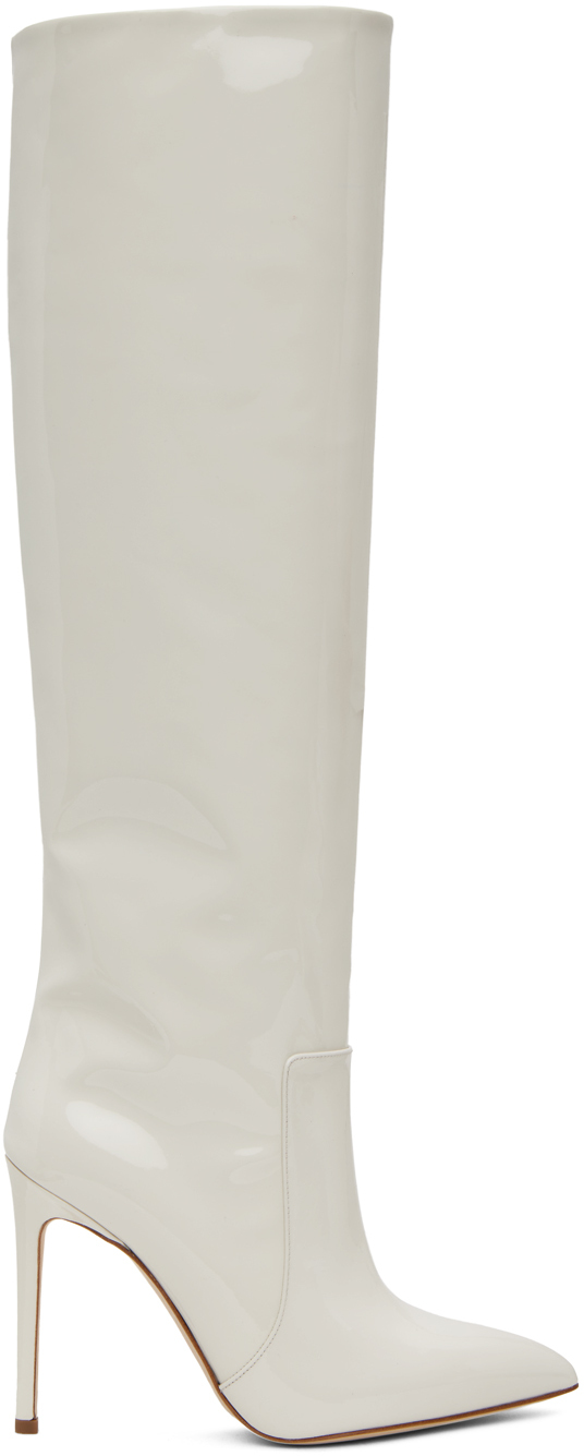 White Pointed Tall Boots by Paris Texas on Sale