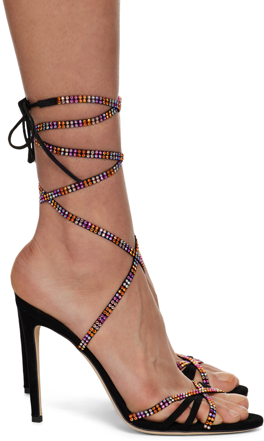 Paris Texas Black Holly Nicole Heeled Sandals In Tropical Sunset