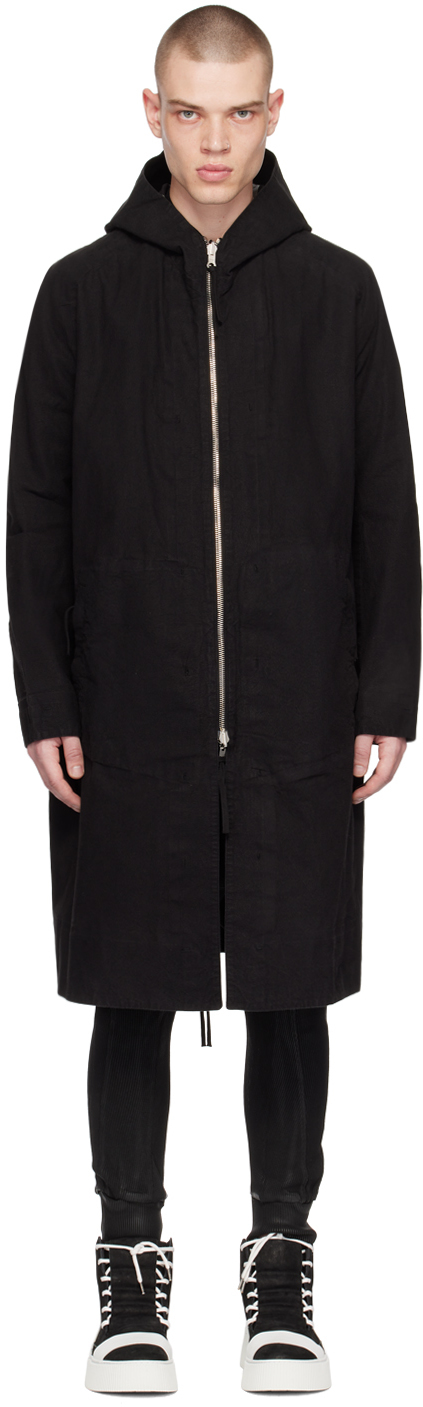 Black Reversible Object-Dyed Coat