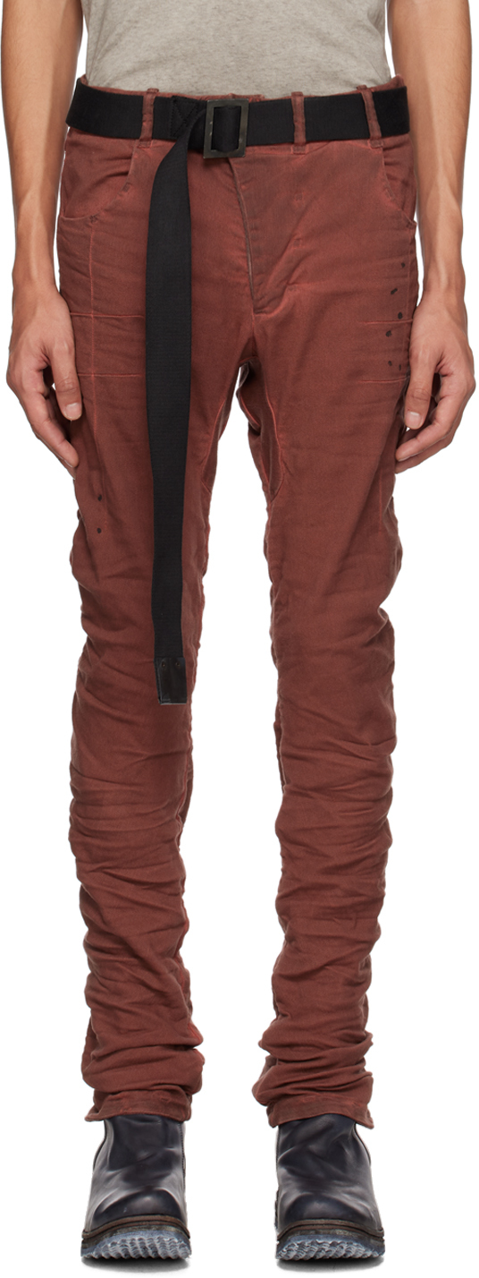 Burgundy P13 TF Jeans by Boris Bidjan Saberi on Sale