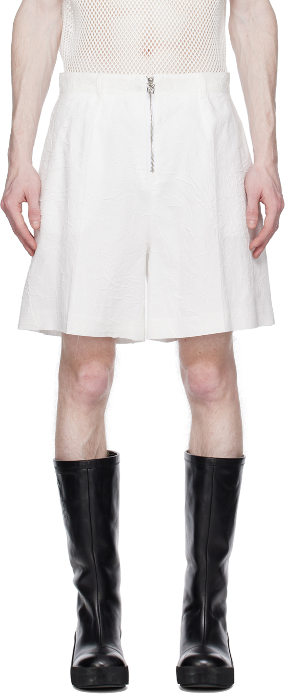 Lgn Louis Gabriel Nouchi White Paper Clip Shorts In White 002