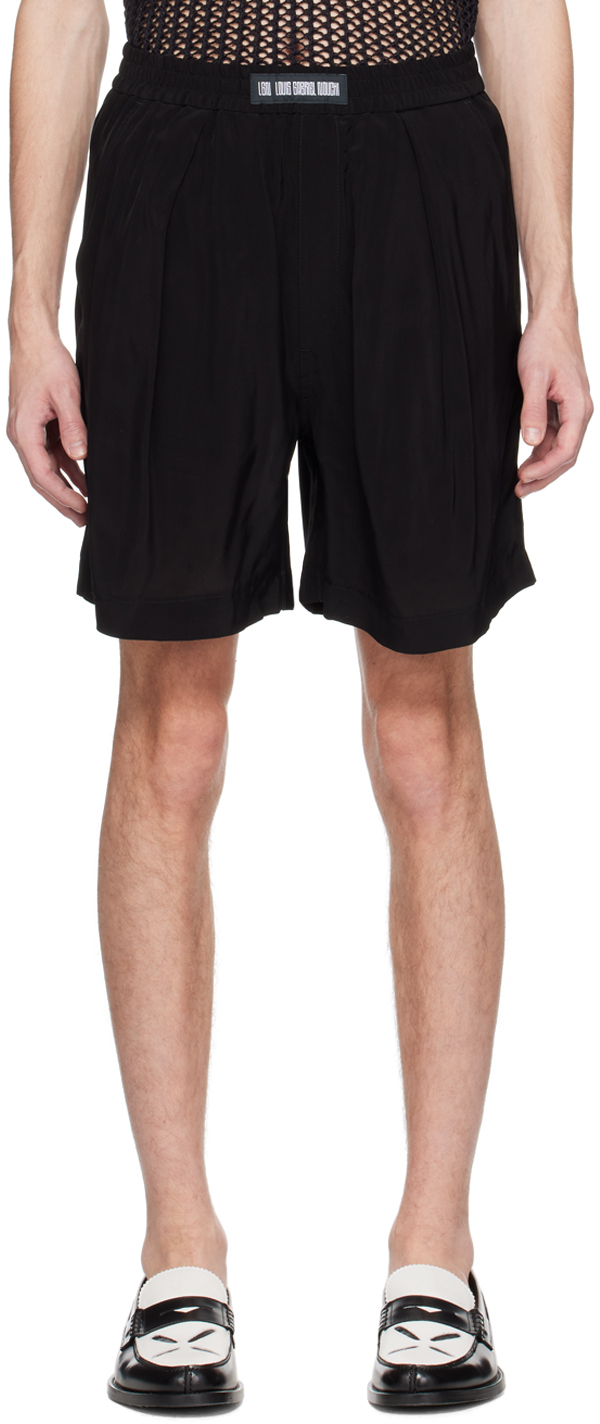 LGN Louis Gabriel Nouchi Black Pleated Shorts