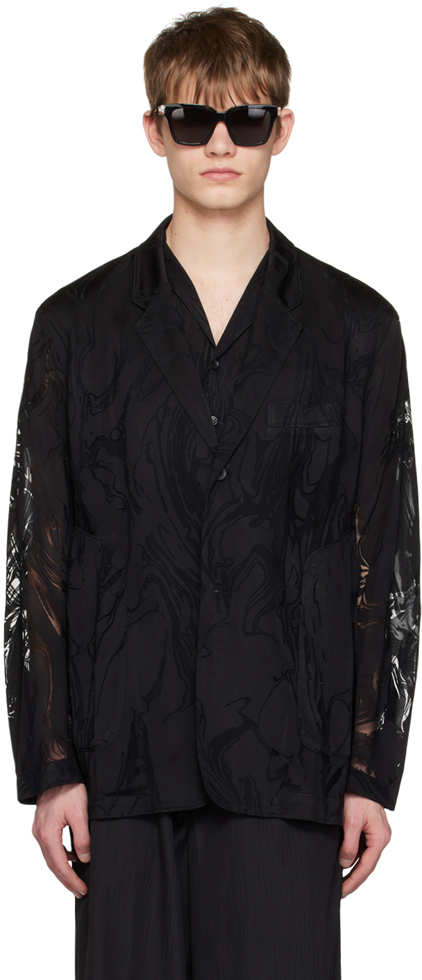 LGN Louis Gabriel Nouchi: Black Flowing Blazer | SSENSE Canada