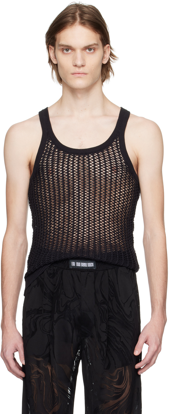 LGN Louis Gabriel Nouchi: Black Semi-Sheer Tank Top | SSENSE UK