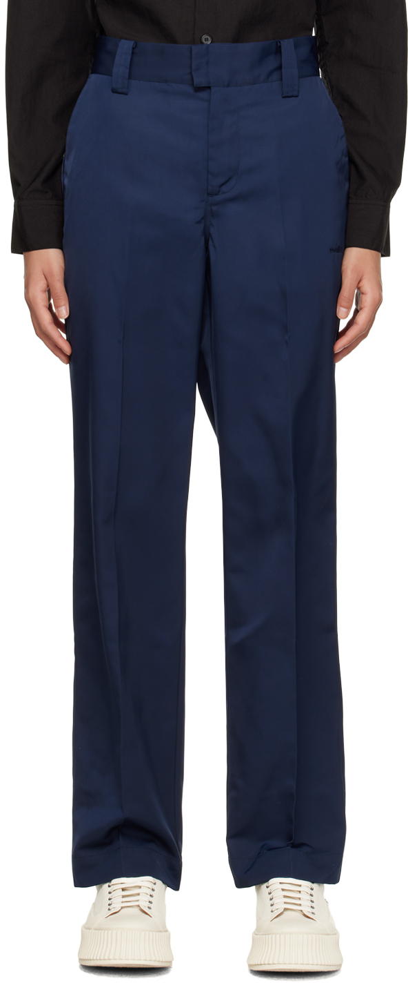 Soulland Navy Everet Trousers In Blue
