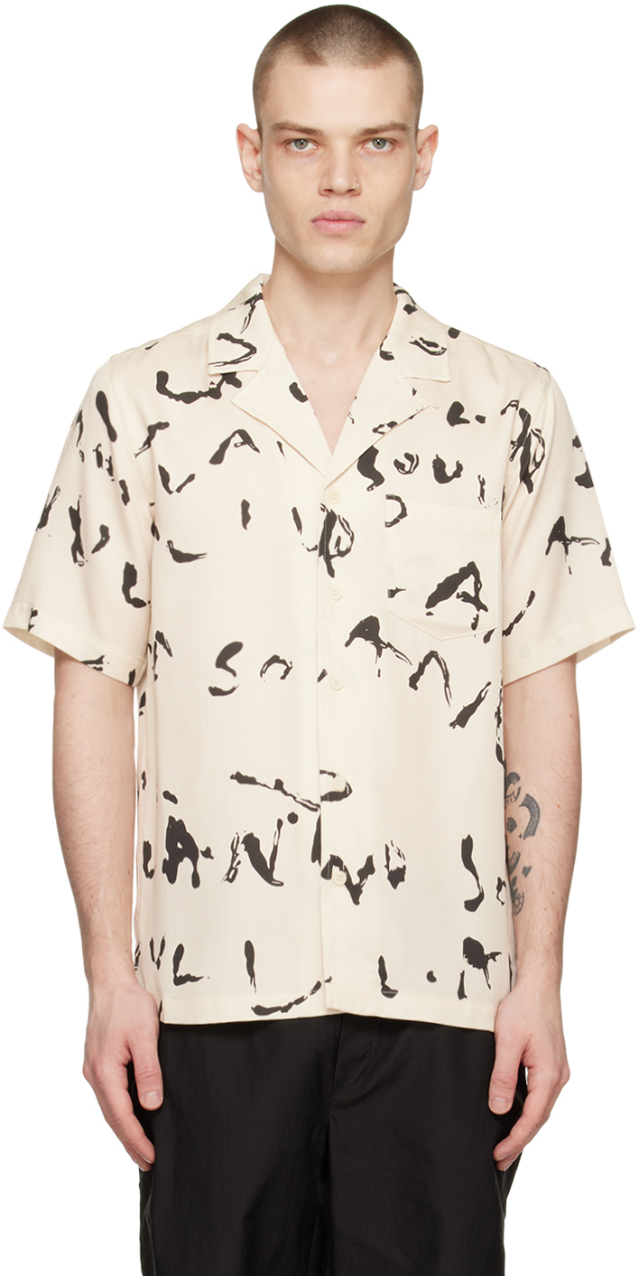 Soulland Orson Abstract-pattern Shirt In Neutrals