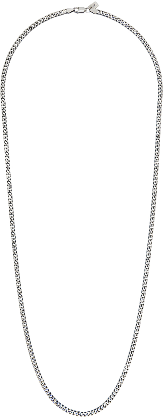 Silver Long Chain Necklace by Johnlawrencesullivan on Sale