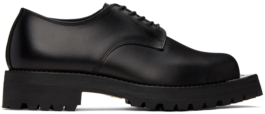 Johnlawrencesullivan Black Metal Toe Postman Derbys | Smart Closet