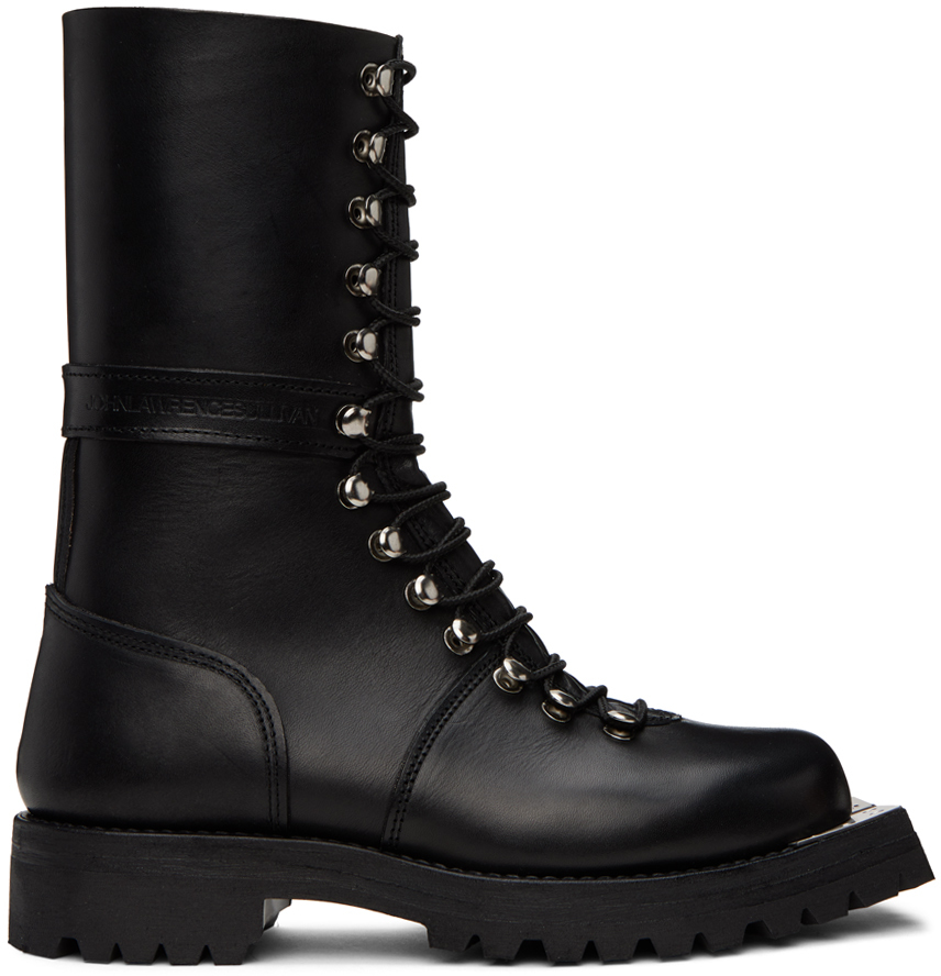 Johnlawrencesullivan Black Metal Toe Combat Boots