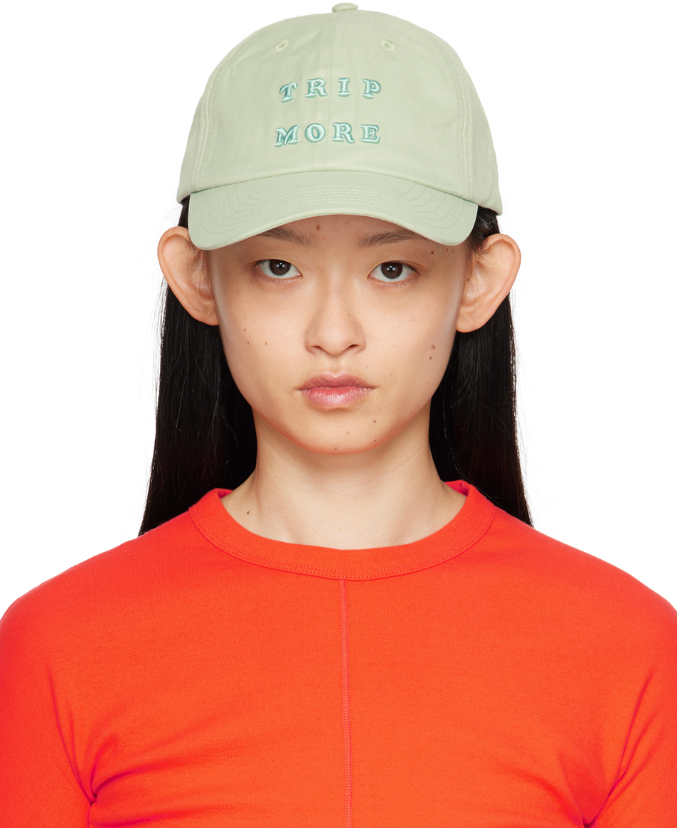 Green 'Trip More' Cap by NANGA on Sale