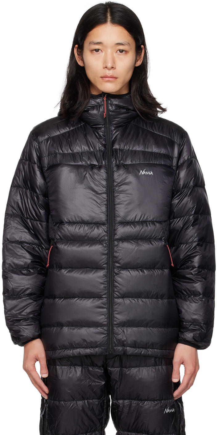 Nanga Black Quilted Down Jacket In Blk×l.gry